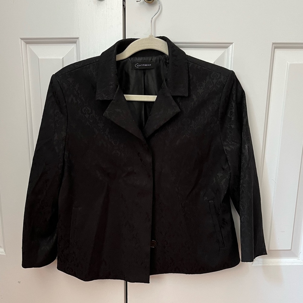 Context black brocade blazer